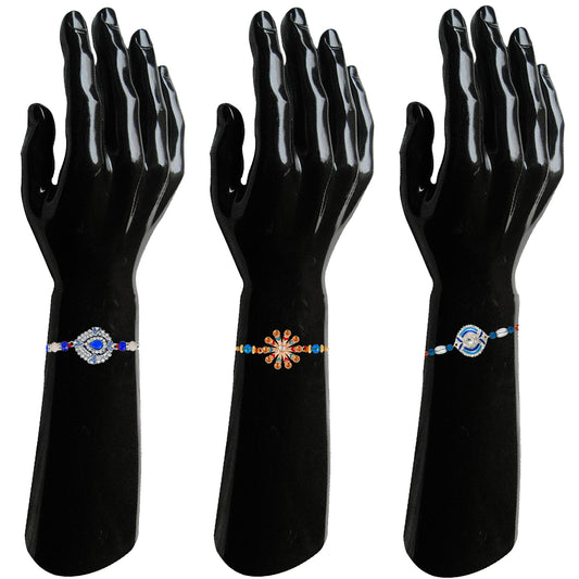 Combo of 3 Exclusive Designer Multicolour Crystal Rakhi (Bracelet)