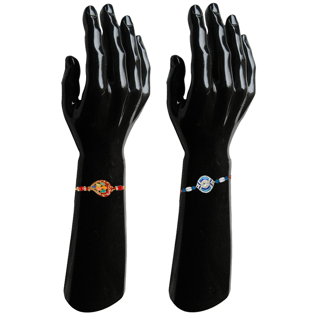 Combo of 2 Classic Designer Meenakari Rakhi (Bracelet)