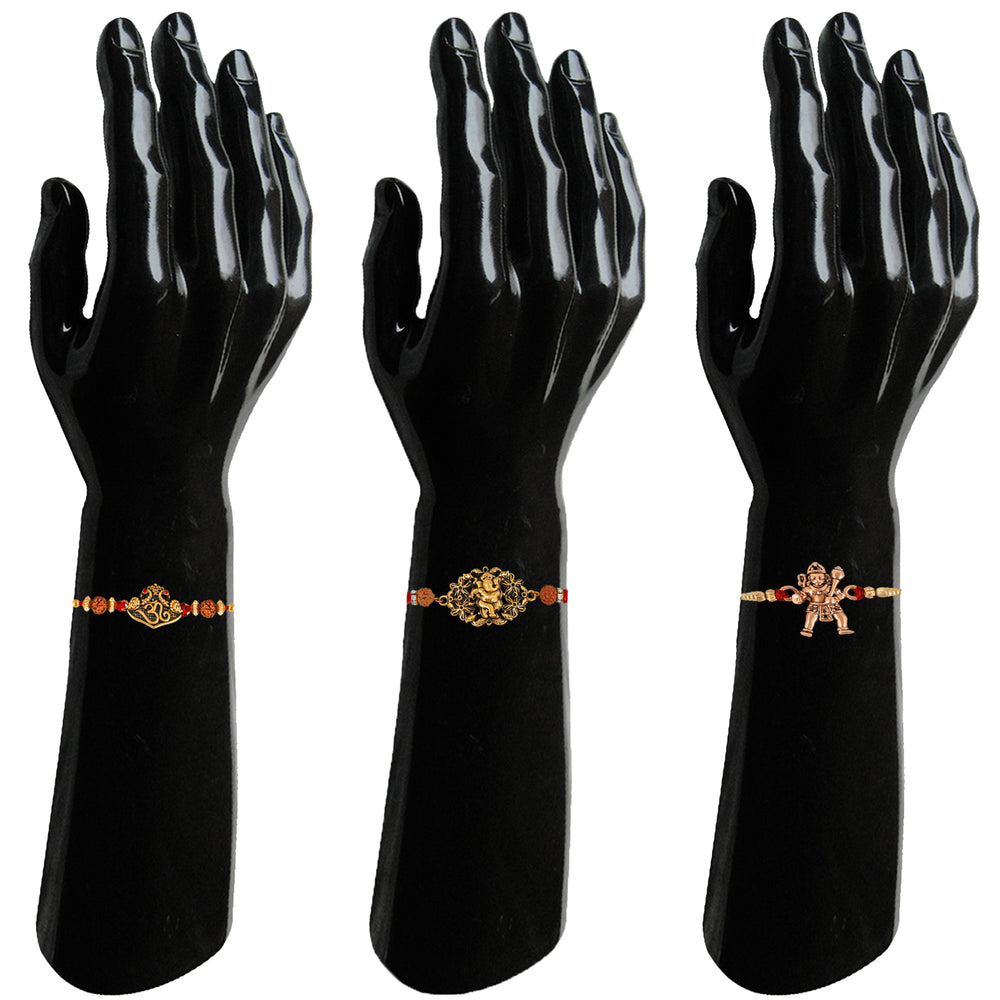 Combo of Om, Ganesha and Hanuman Rakhis
