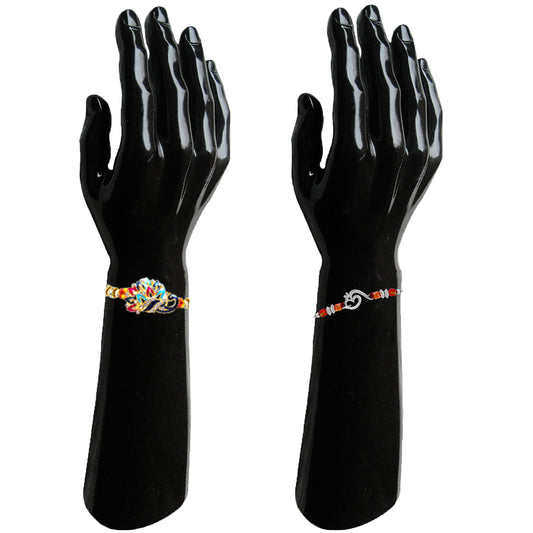 Combo of Om and Peacock 'Bhaiya bhabhi' Rakhis