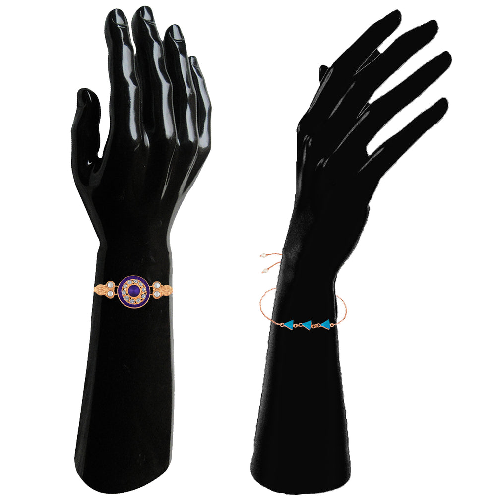 Exclusive Combo of 2 Pcs Handmade Dori Beads Worked Bhaiya Bhabhi Combo Rakhi Bracelet