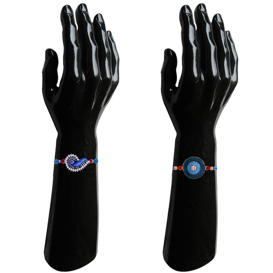 Combo of Floral and Evil Eye Rakhi