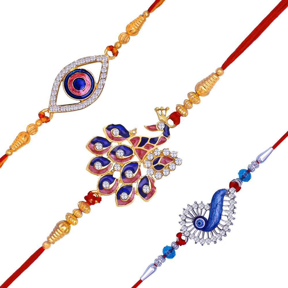 Combo of Evil Eye and Peacock Rakhi