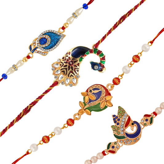 Combo of Peacock and Peacock Feather Rakhi