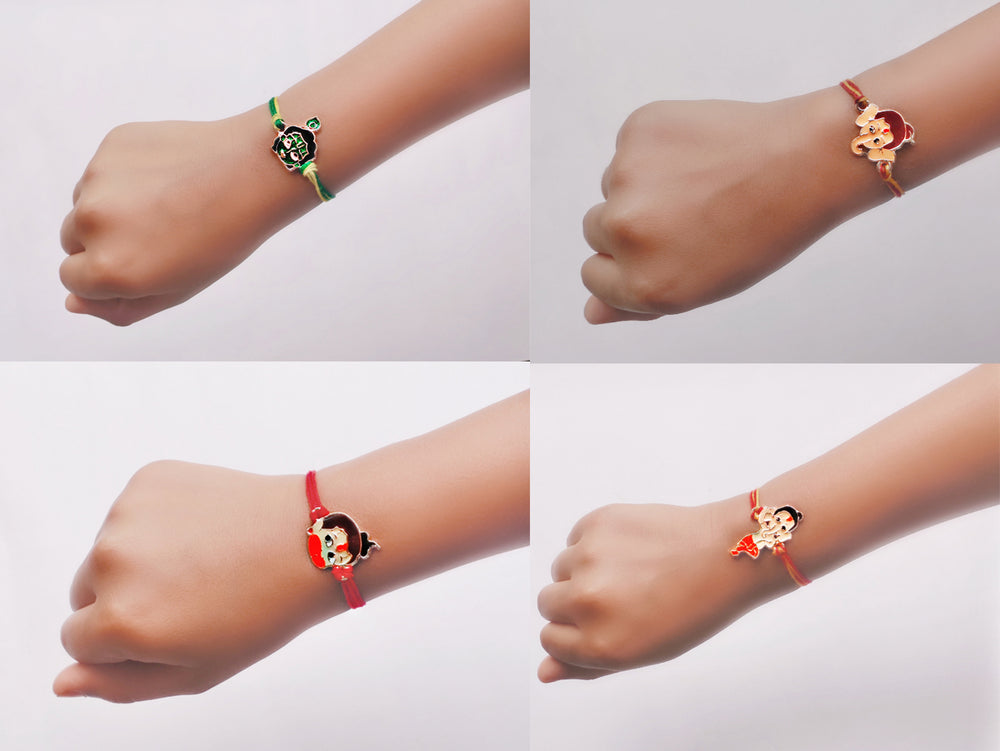 Combo of Bal Ganesh, Bal Krishna and Bal Hanuman Rakhi