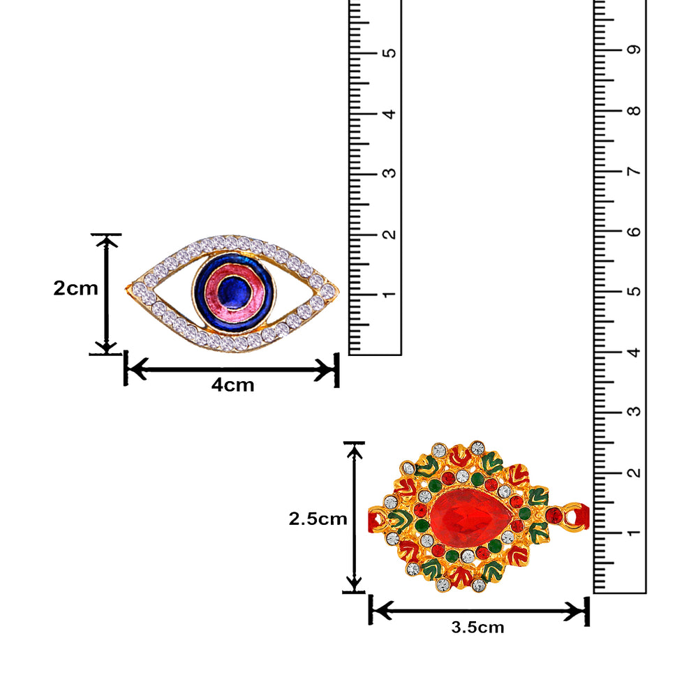 Combo of Classic Designer and Evil Eye Rakhis