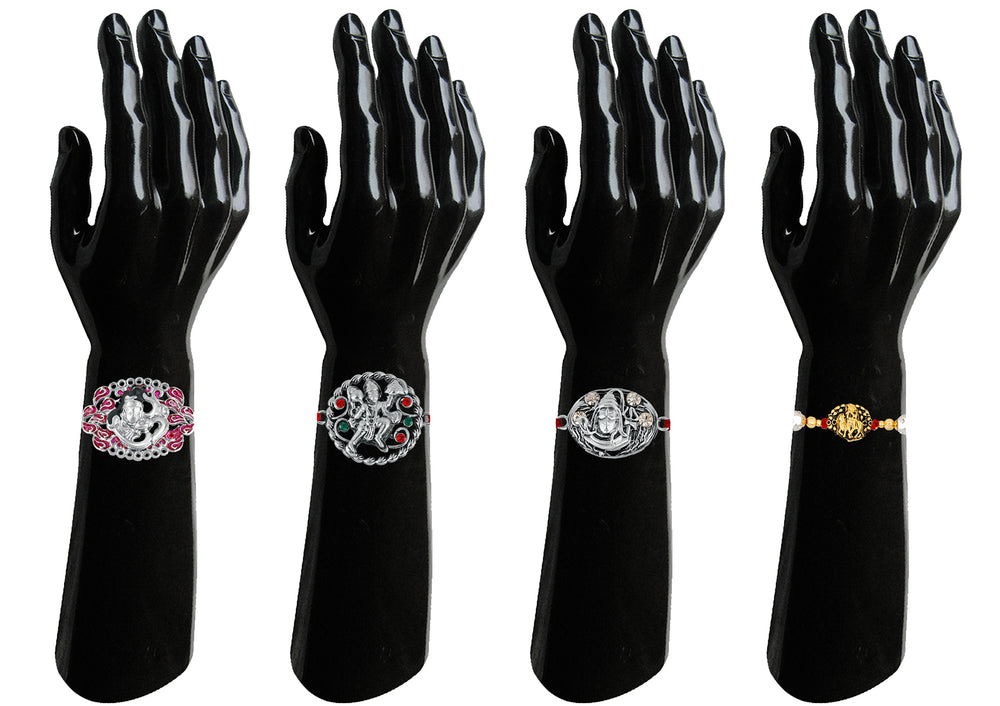 Combo of Lord Hanuman, Krishna and Shiva Religious Rakhis