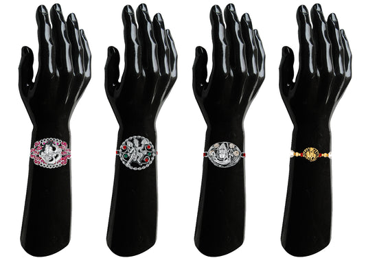 Combo of Lord Hanuman, Krishna and Shiva Religious Rakhis