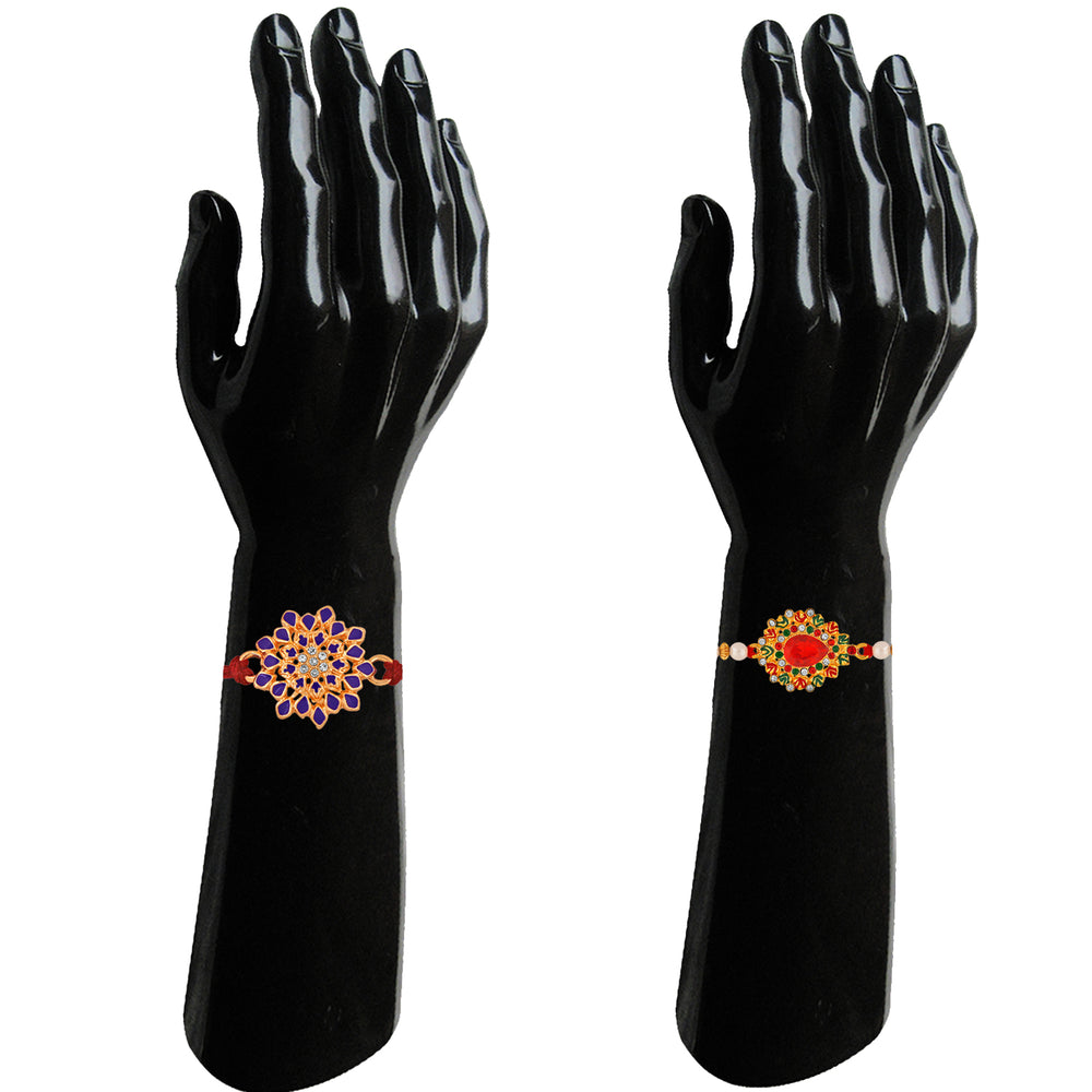 Combo of 2 Multicolor Floral Rakhis