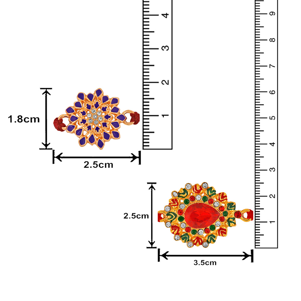 Combo of 2 Multicolor Floral Rakhis