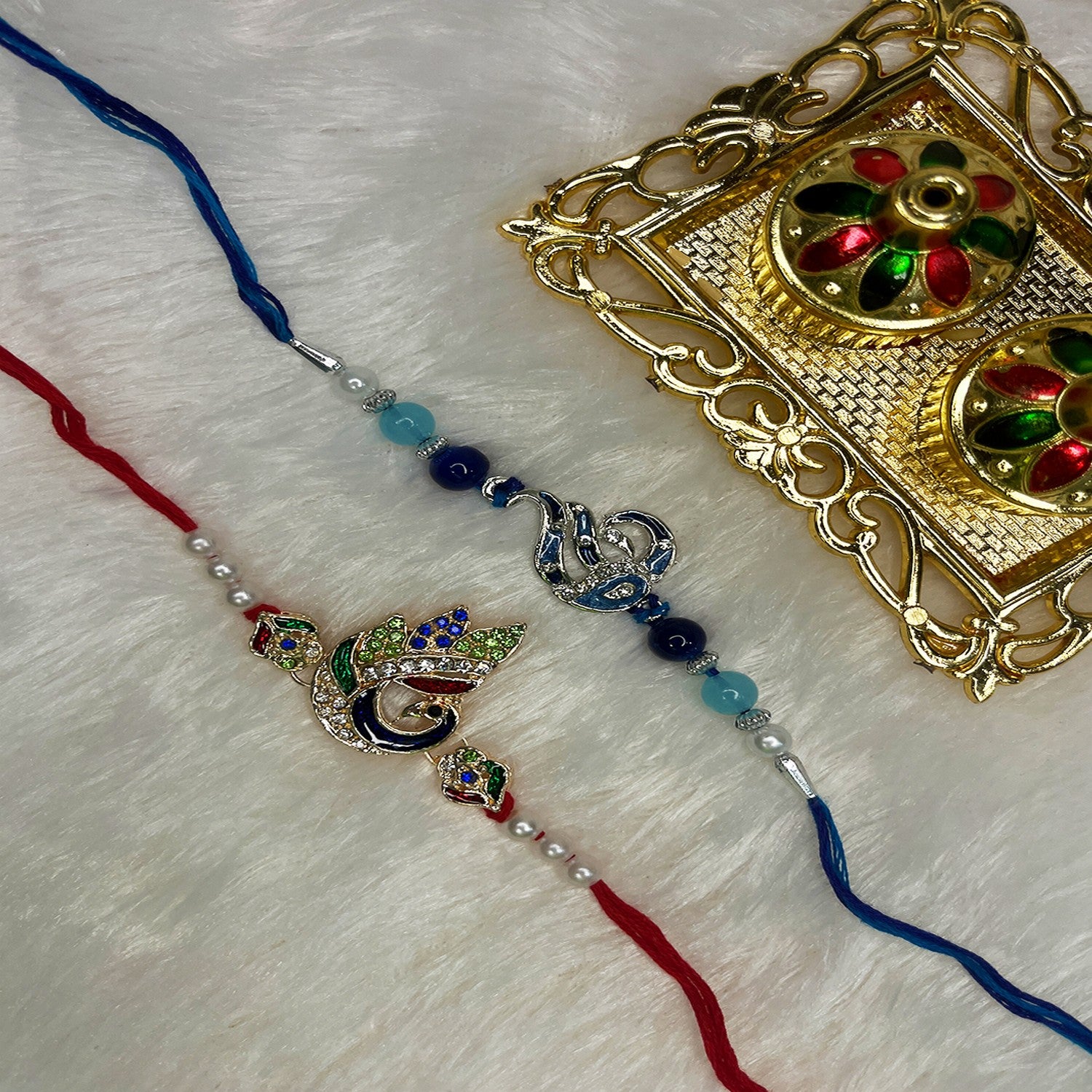 Combo of 2 Charming Peacock Shaped Rakhis