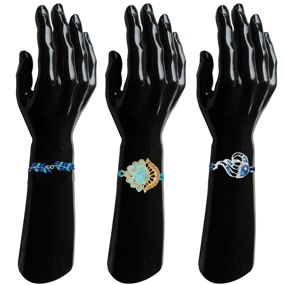 Combo of Floral, Leaf and Peacock Shaped Rakhis