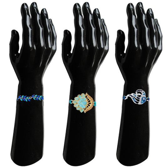 Combo of Floral, Leaf and Peacock Shaped Rakhis