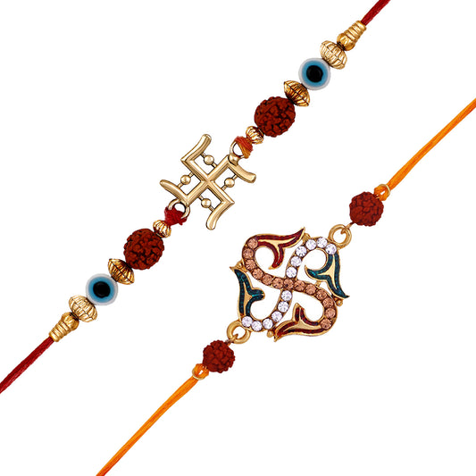 Combo of Evil Eye and Swastik Rakhi's