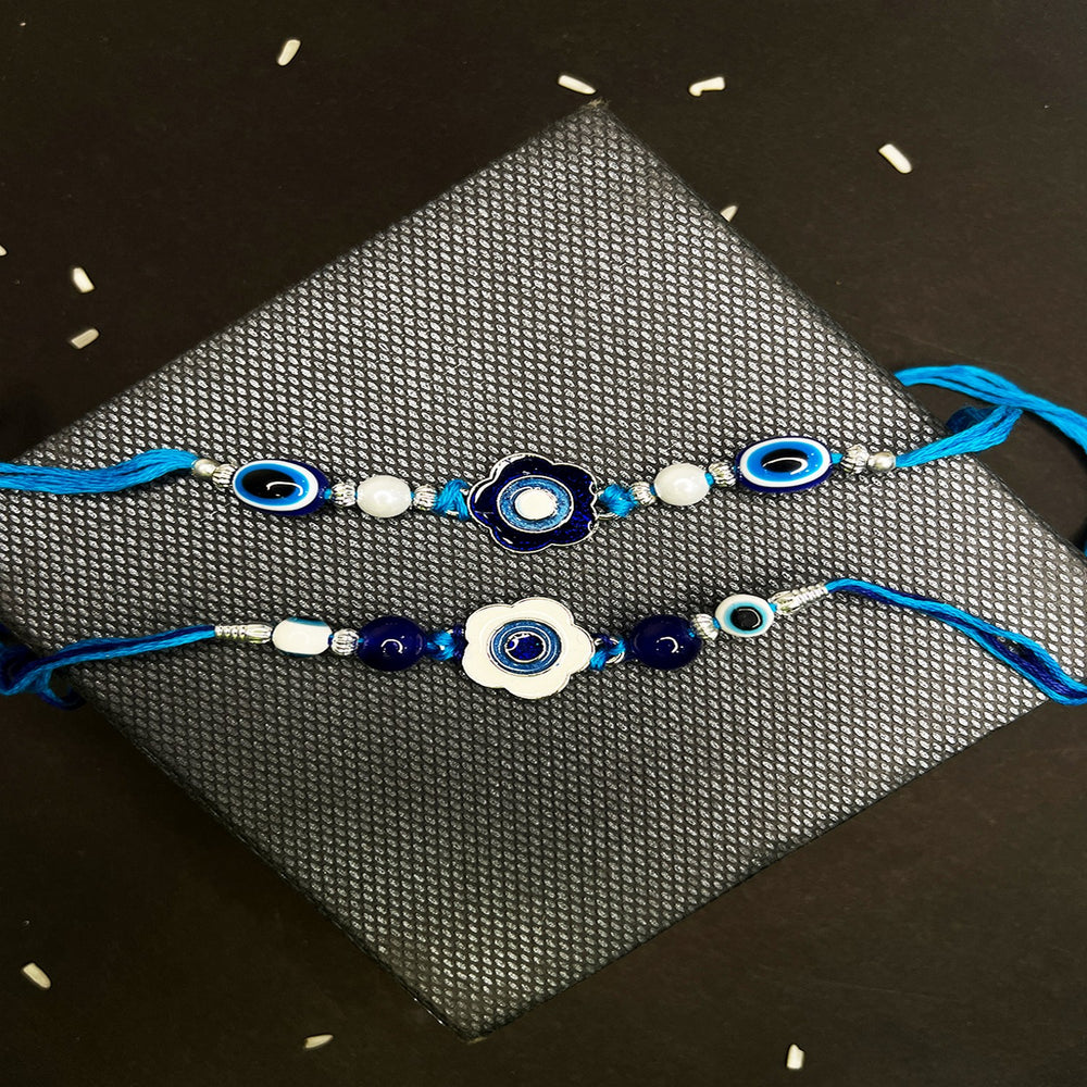Combo of 2 Evil Eye Floral Rakhi's