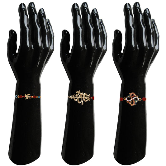 Combo of OM Swastik and Trishul Rakhi's