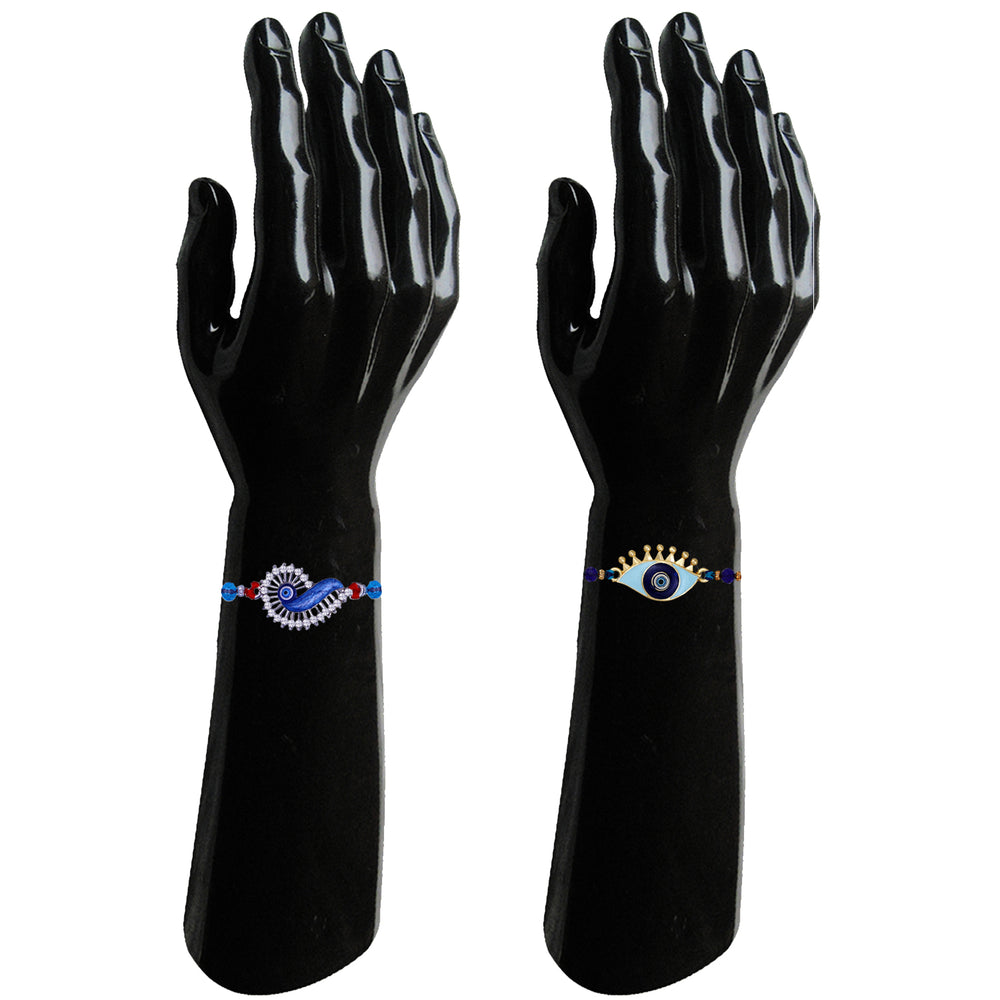 Combo of 4 Evil Eye Rakhi's with Meenakari Work
