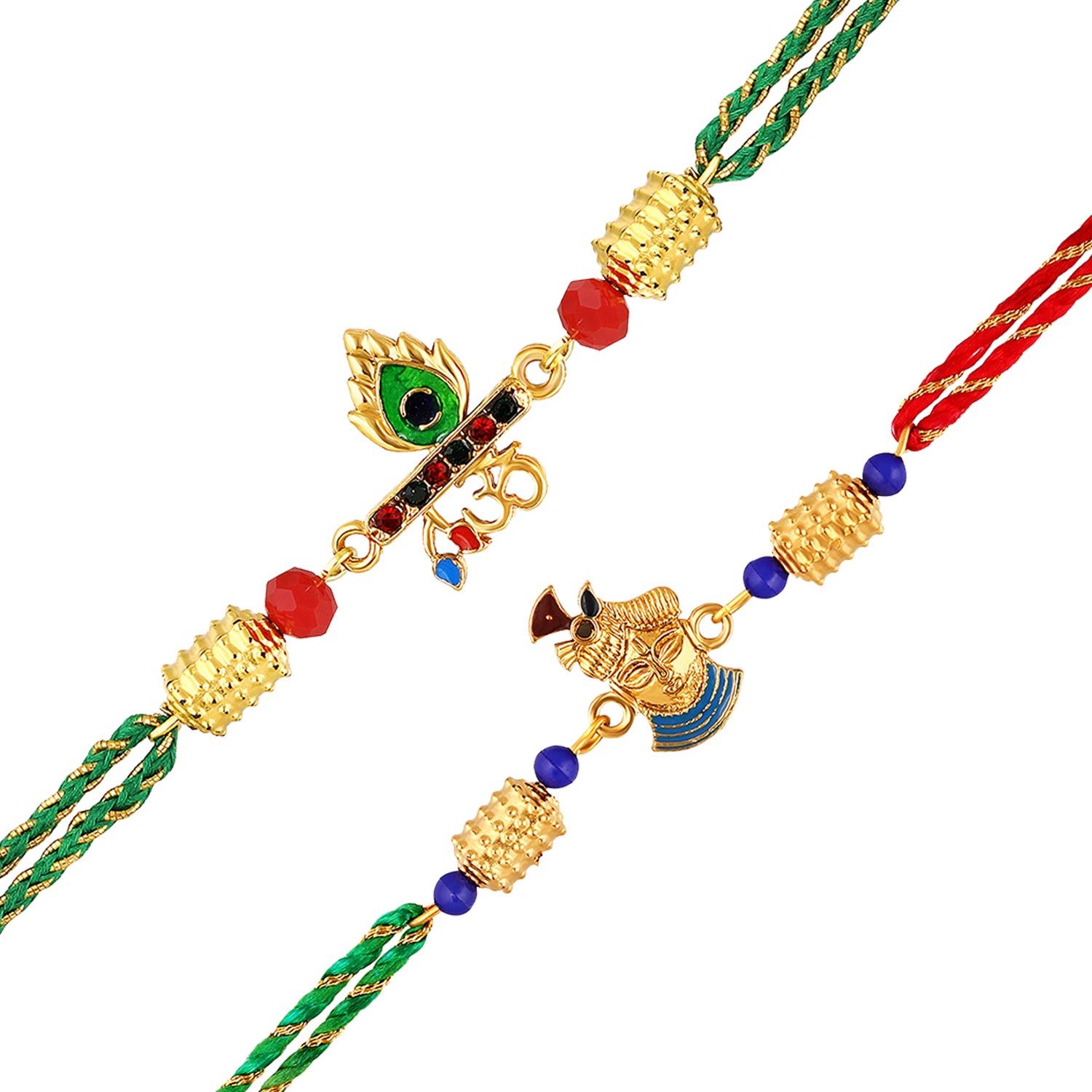 Colurful Rakshabandhan Combo of Krishna and OM Rakhi