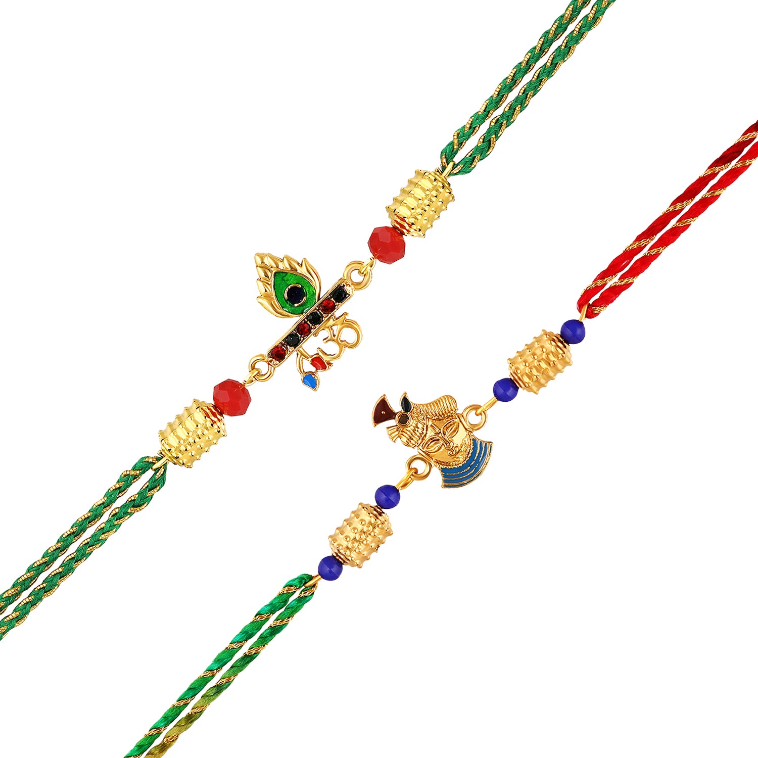 Colurful Rakshabandhan Combo of Krishna and OM Rakhi