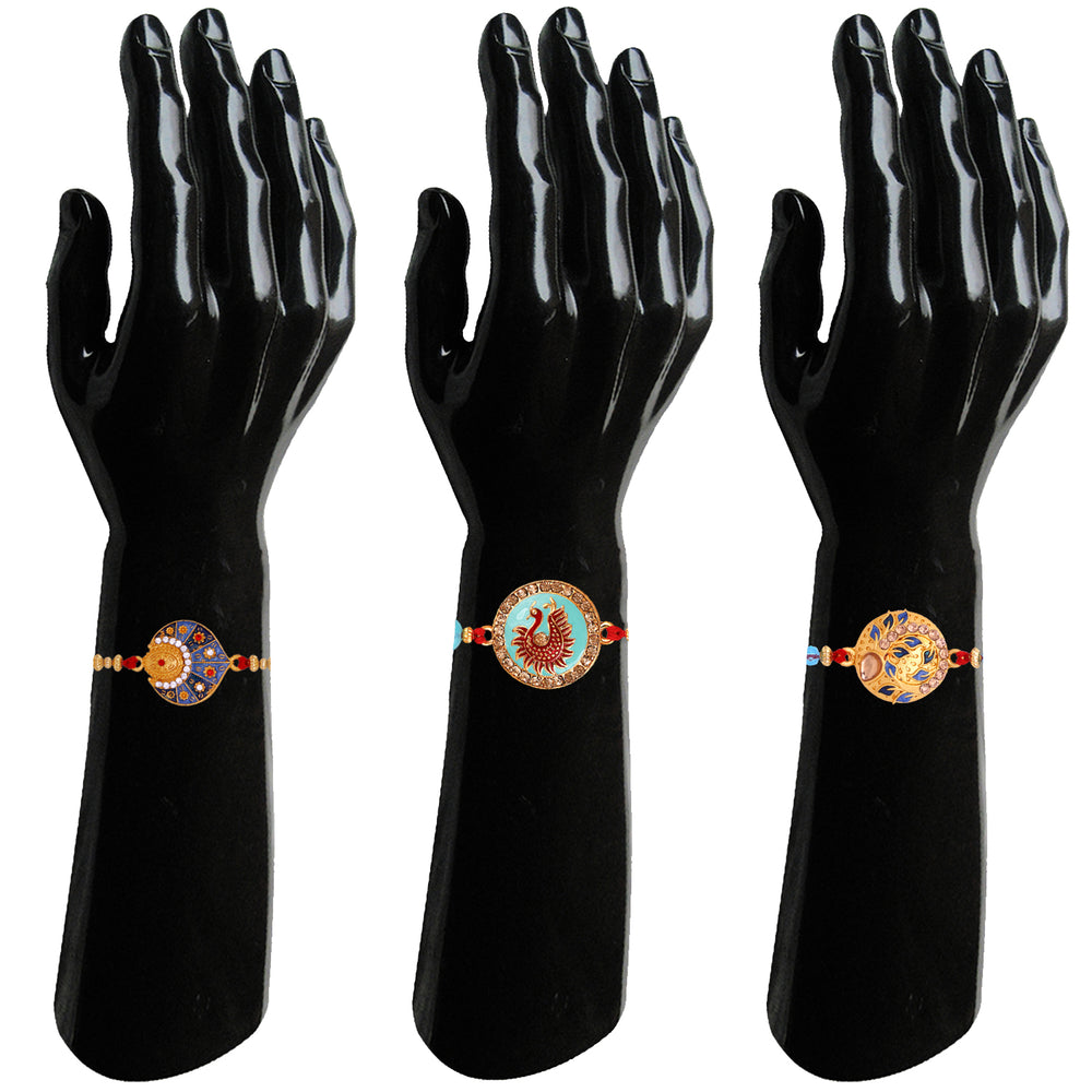 Combo of 3 Meenakari Work Rakhi