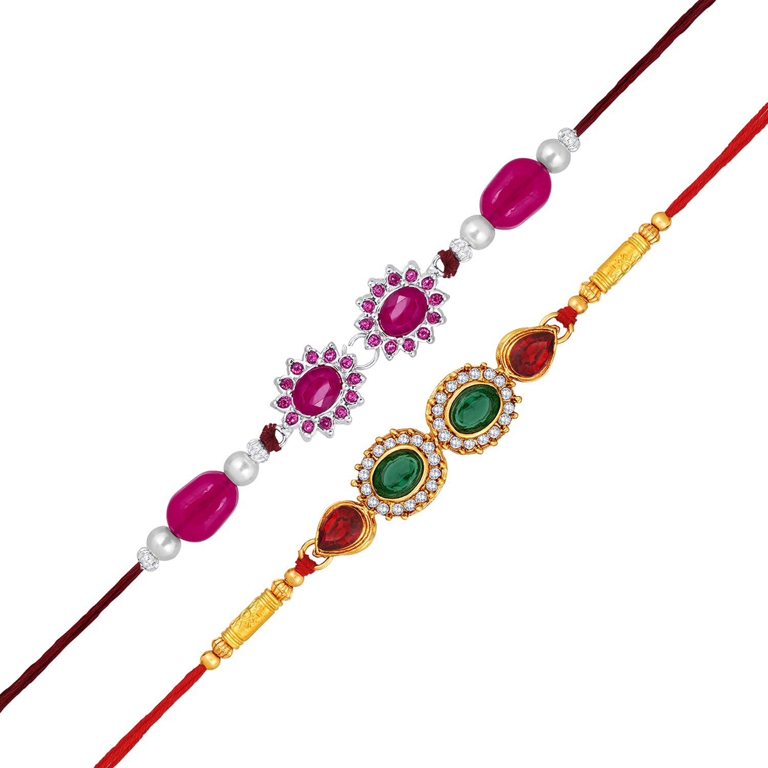 Combo 2 Colorful Floral Rakhis