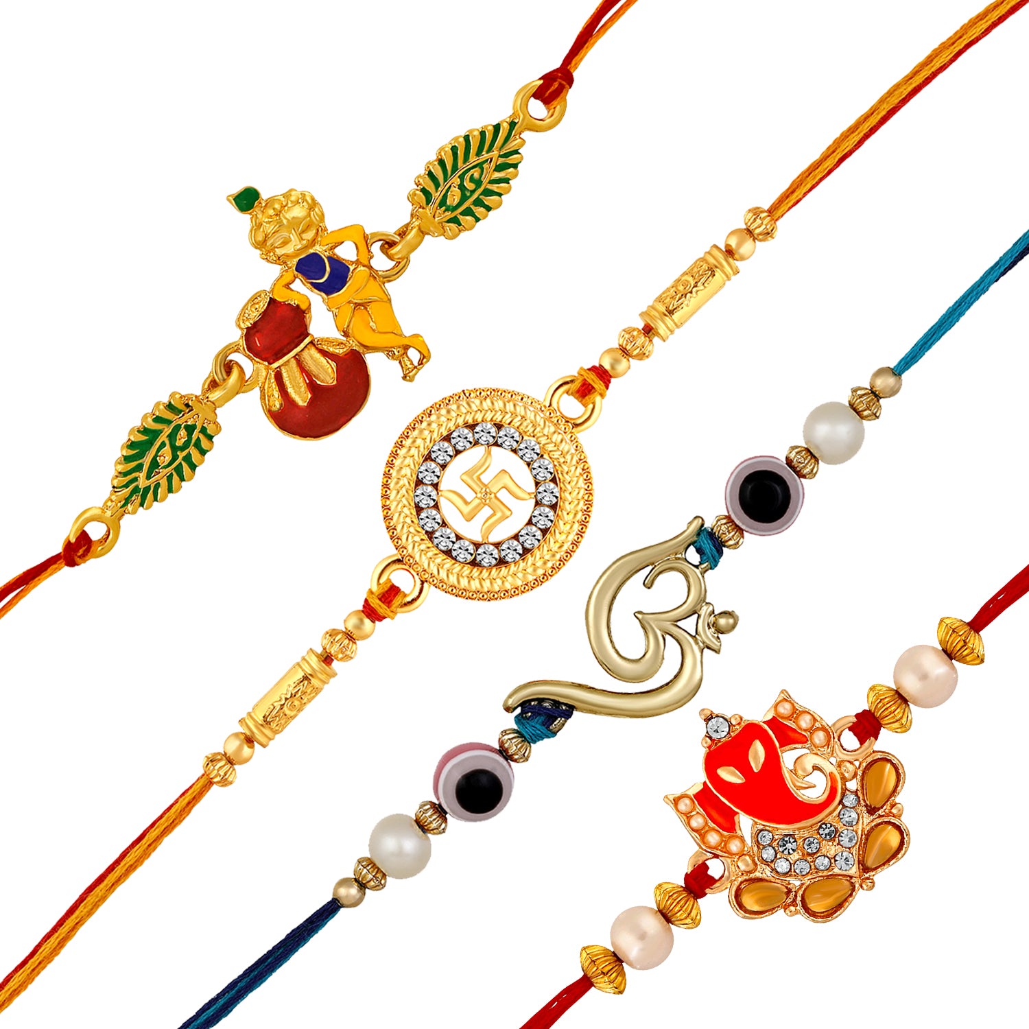 Combo of 4 Evil Eye and Religious Rakhis