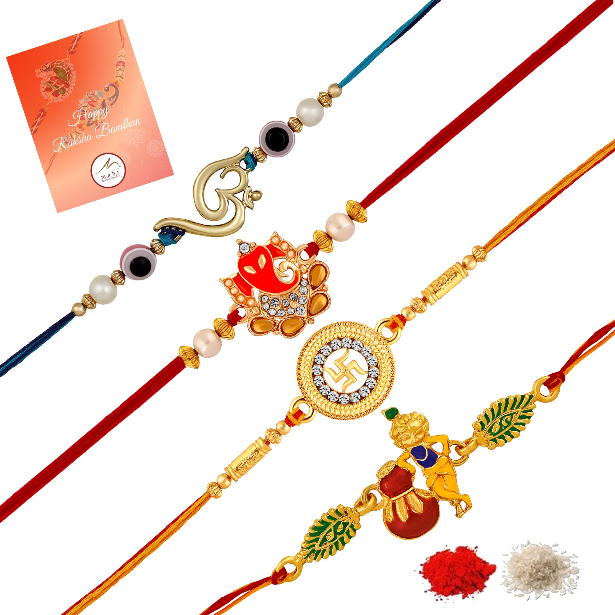 Combo of 4 Evil Eye and Religious Rakhis