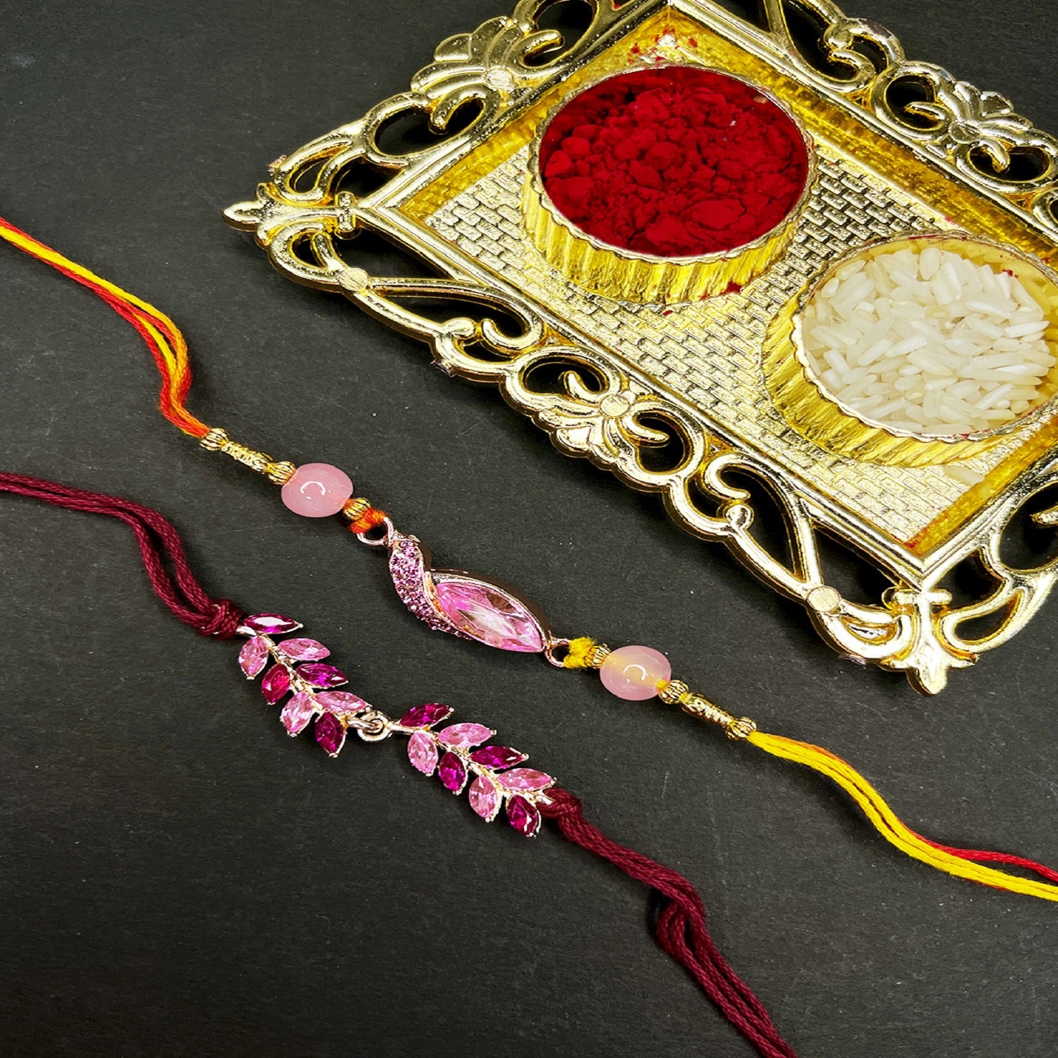 Combo of 2 Red and Pink Rakhi