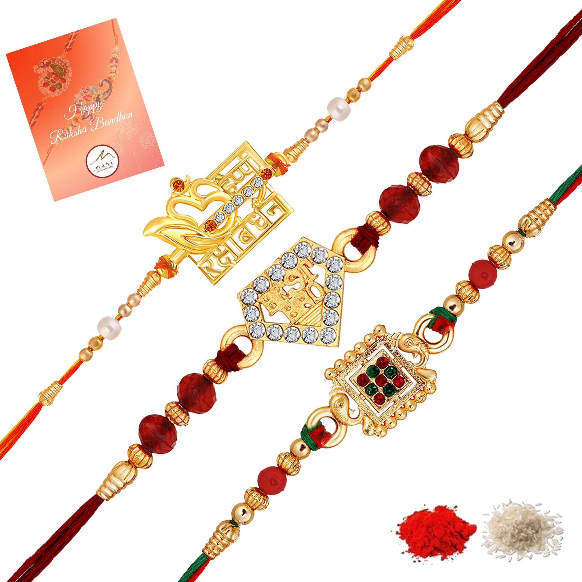 Combo of 3 Colorful Rakhi