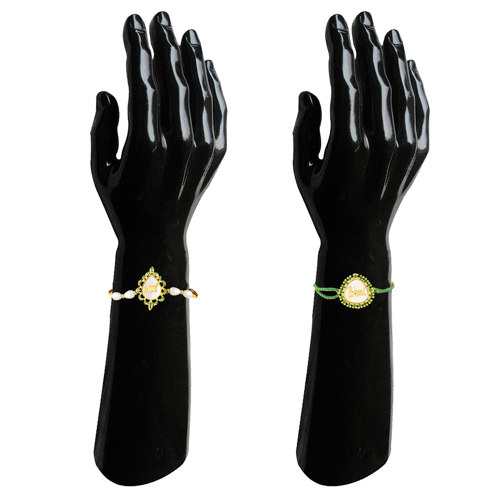 Bhai & Engraved Rakhi Combo Set of 2