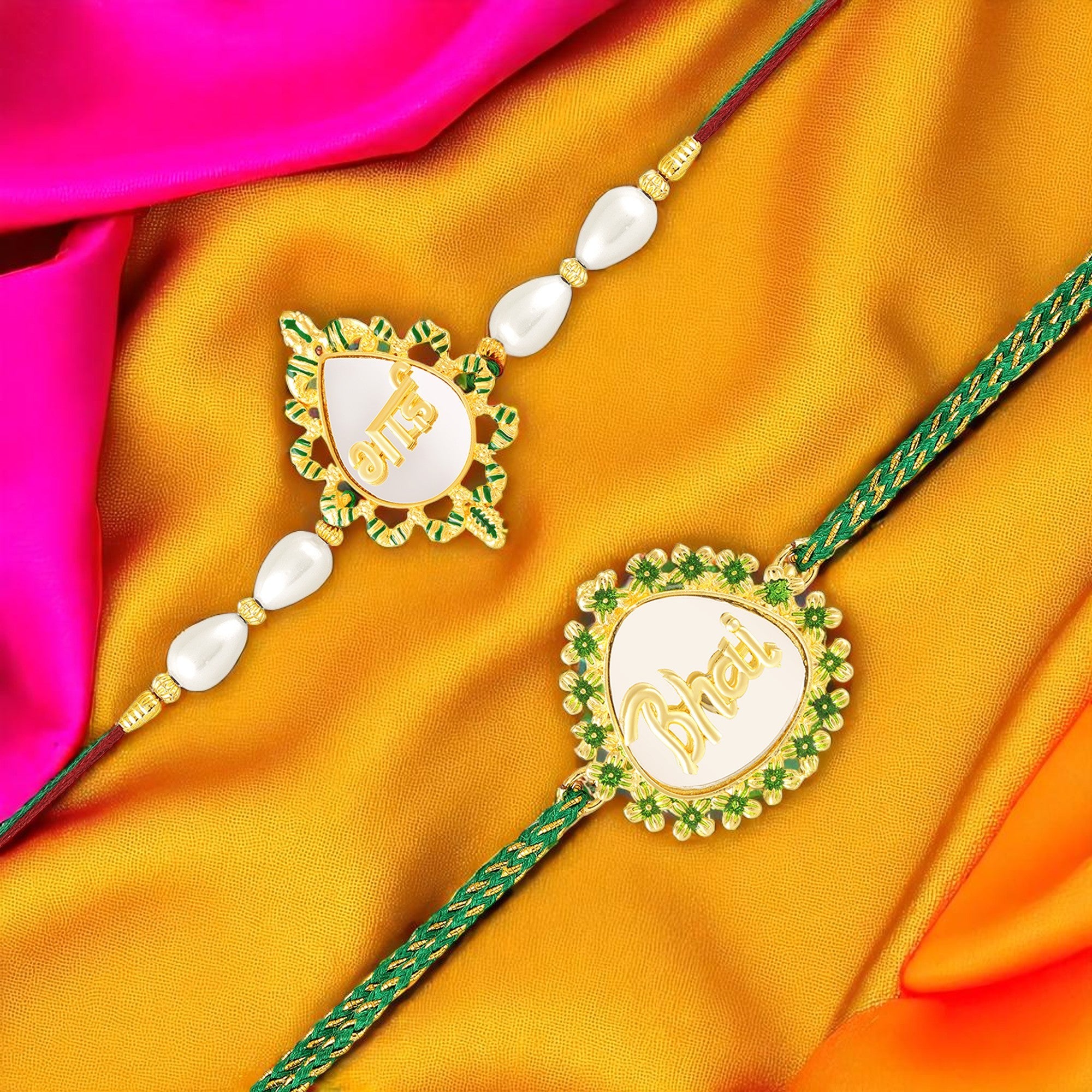 Bhai & Engraved Rakhi Combo Set of 2
