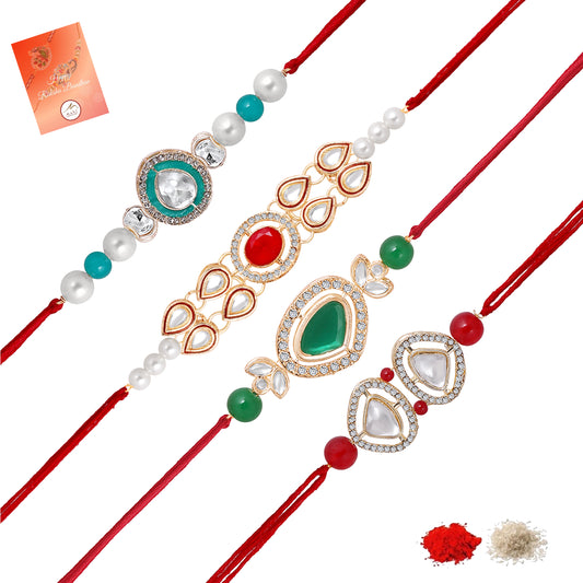 Elegant Rakhi Combo Set of 4 for Brother