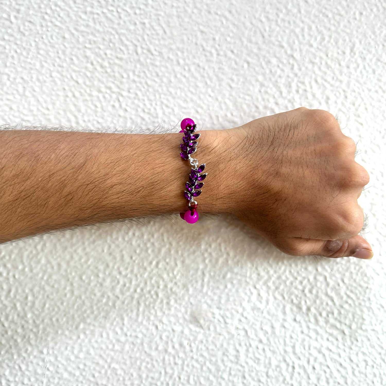 Magenta Stone Rakhi Combo Set of 2 for Brother