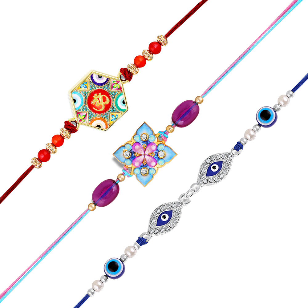 Divine Evil Eye Rakhi Combo Set