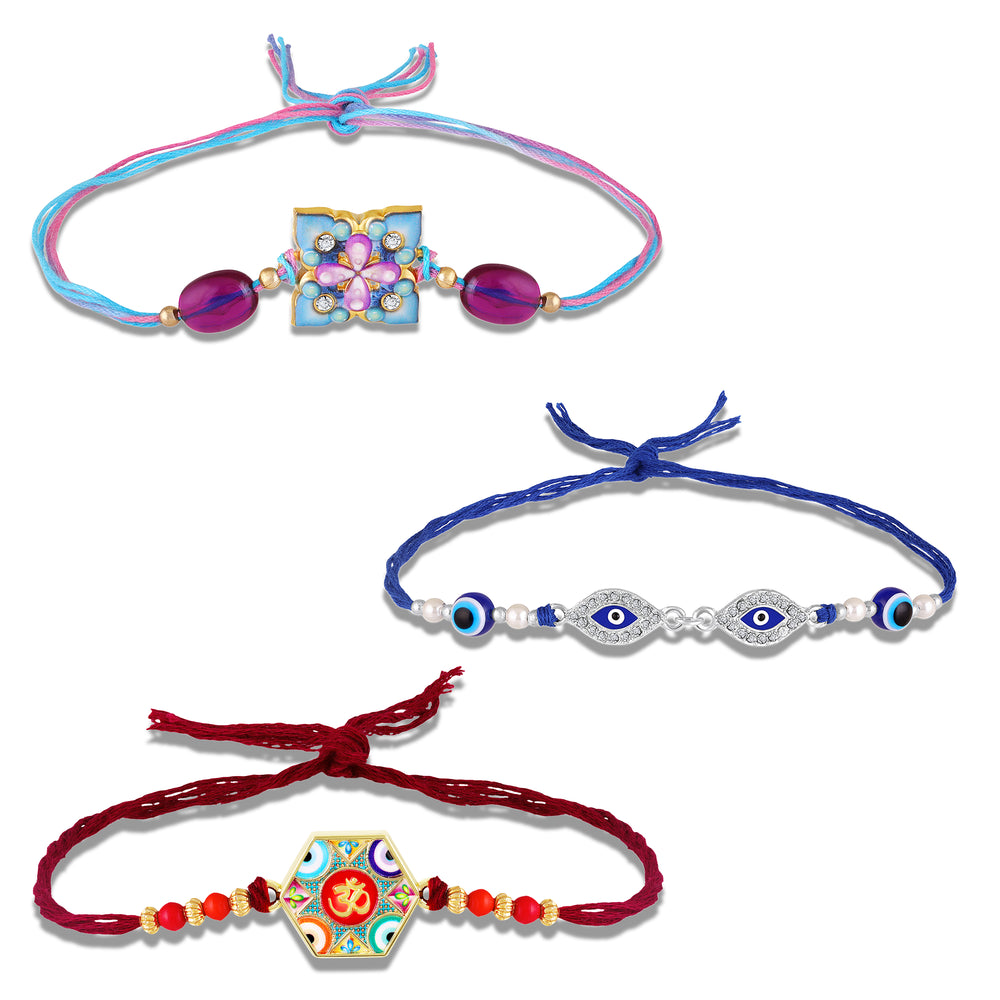 Divine Evil Eye Rakhi Combo Set