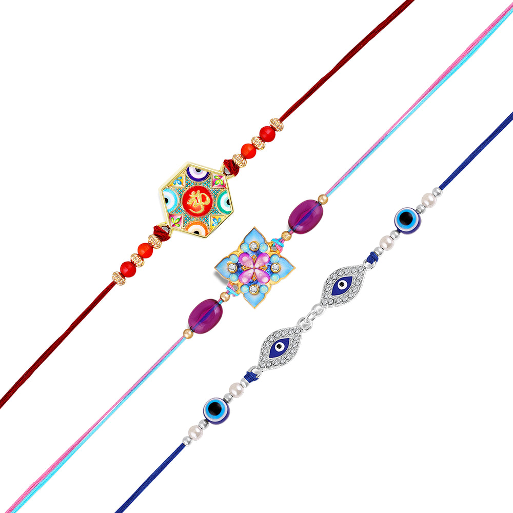 Divine Evil Eye Rakhi Combo Set