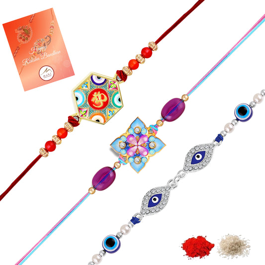 Divine Evil Eye Rakhi Combo Set