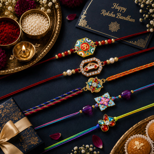 Premium Designer Rakhi Combo Set