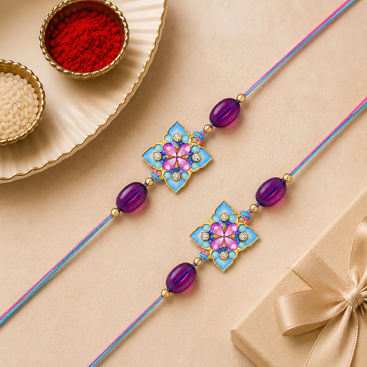 Floral Designer Rakhi Combo
