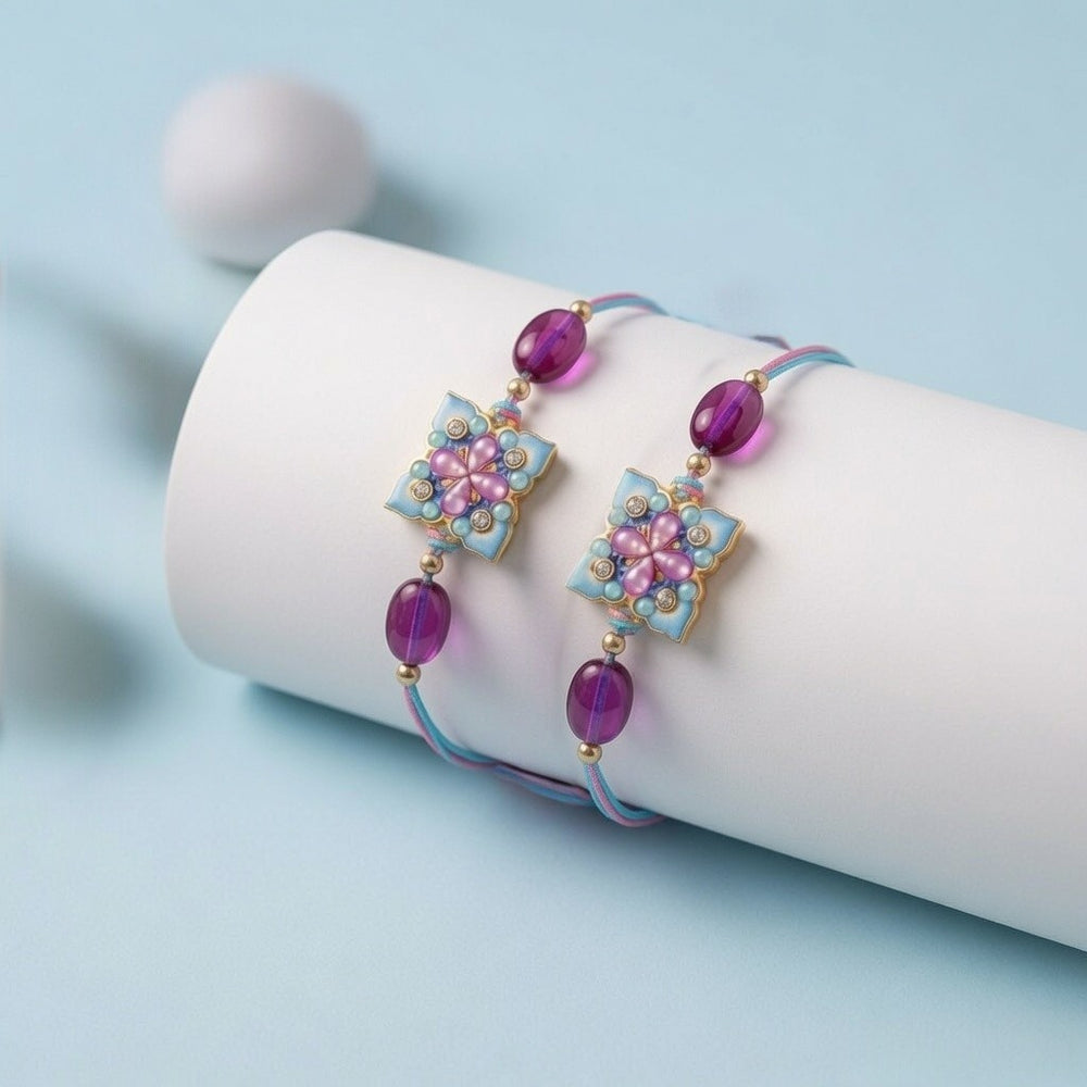 Floral Designer Rakhi Combo