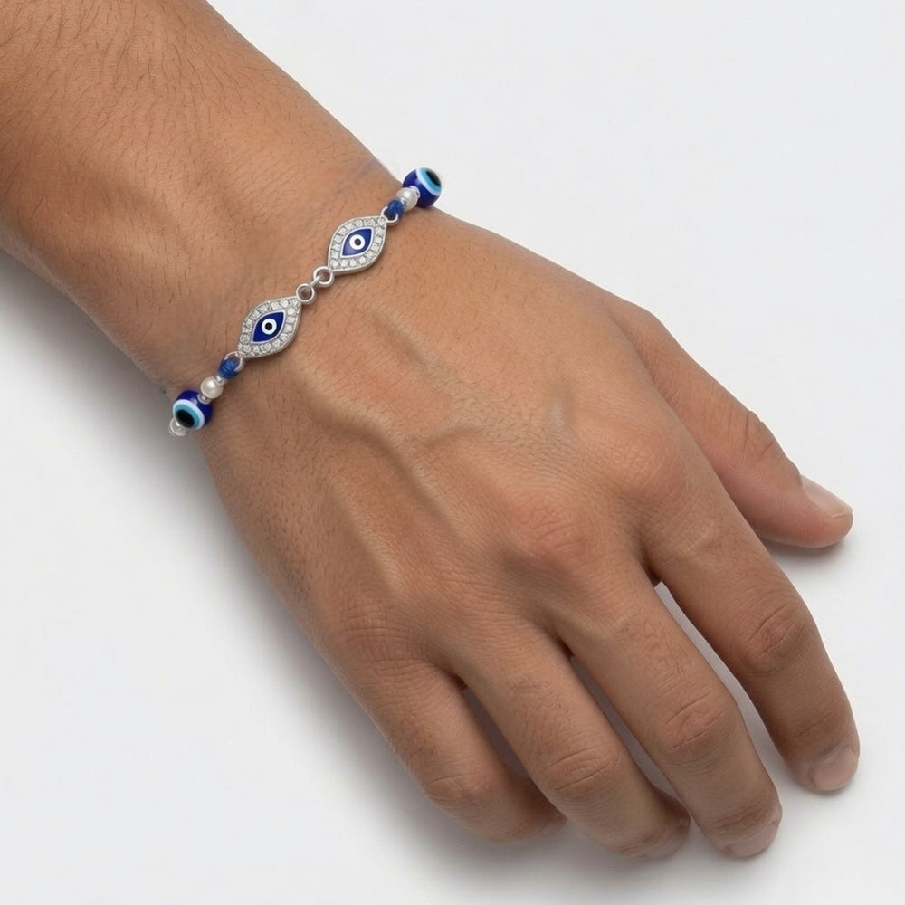 Floral, Infinity, Evil Eye Rakhi Combo