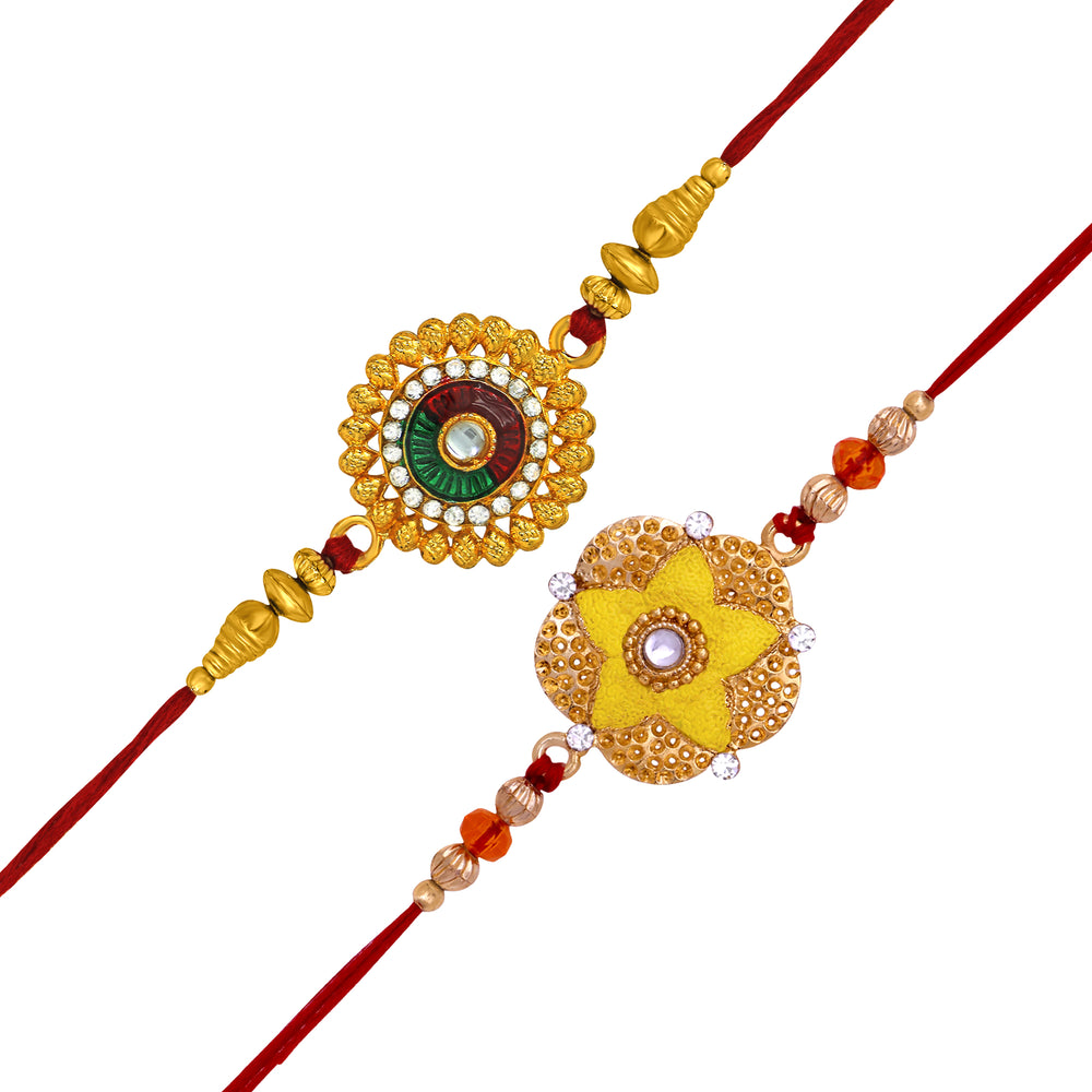 Traditional Floral Meenakari Mens Rakhi