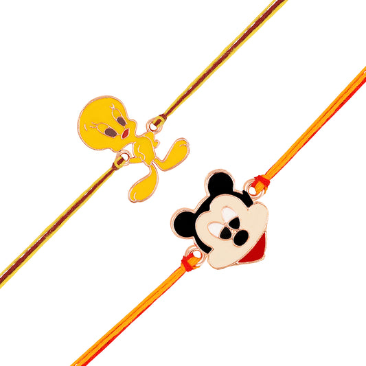 Playful Cartoon Duo Kids Rakhi Set