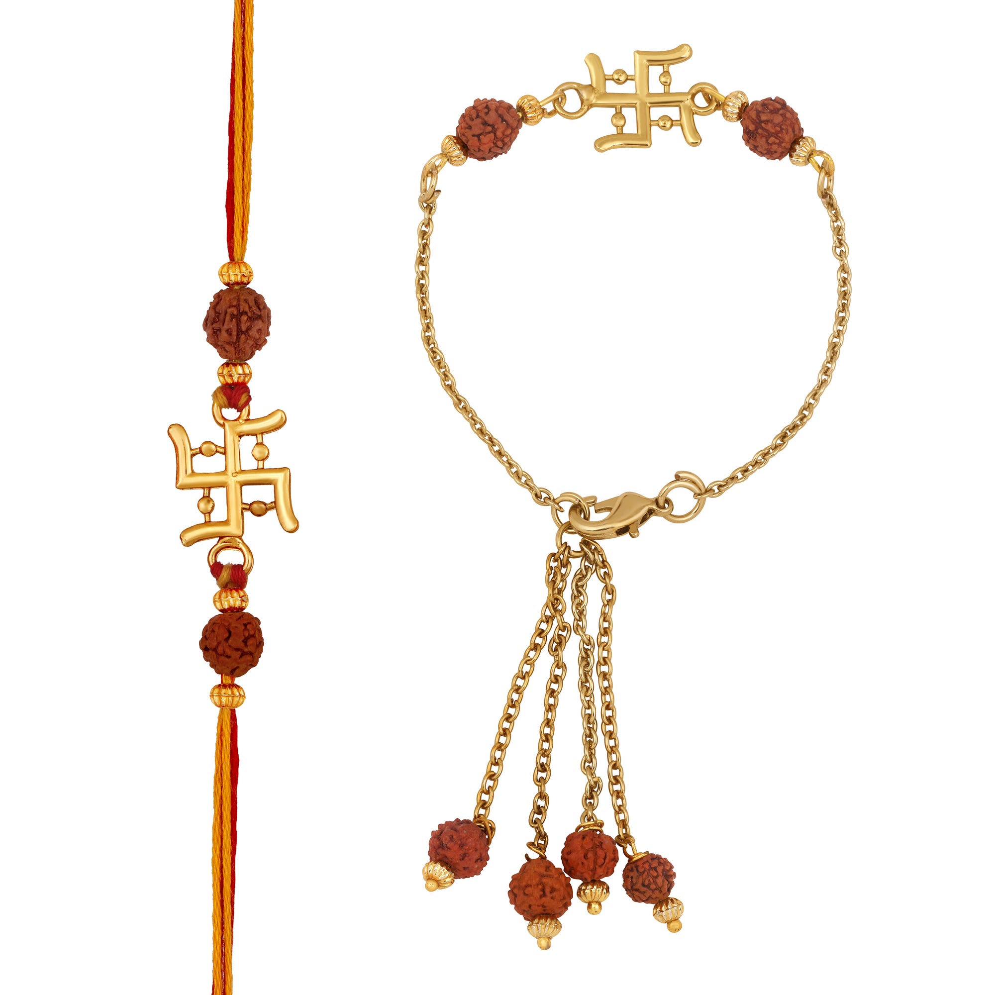 Swastik and Rudraksha Couple Rakhi