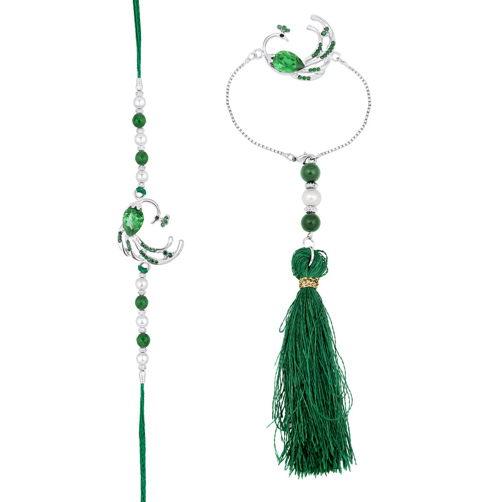 Peacock-Shaped Couple Rakhi