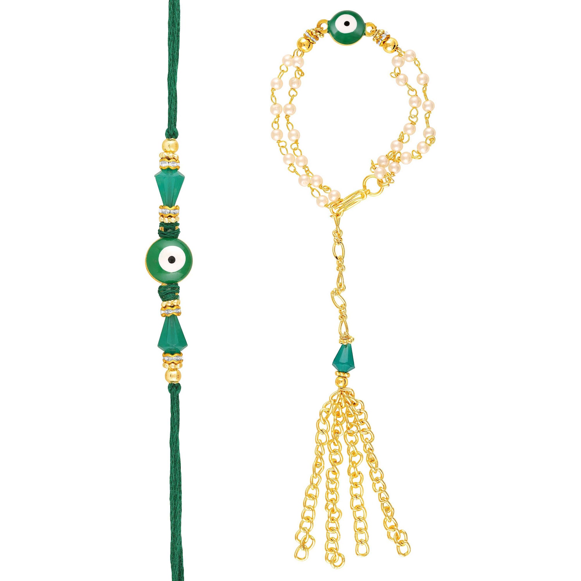 Elegant Evil Eye Couple Rakhi Set