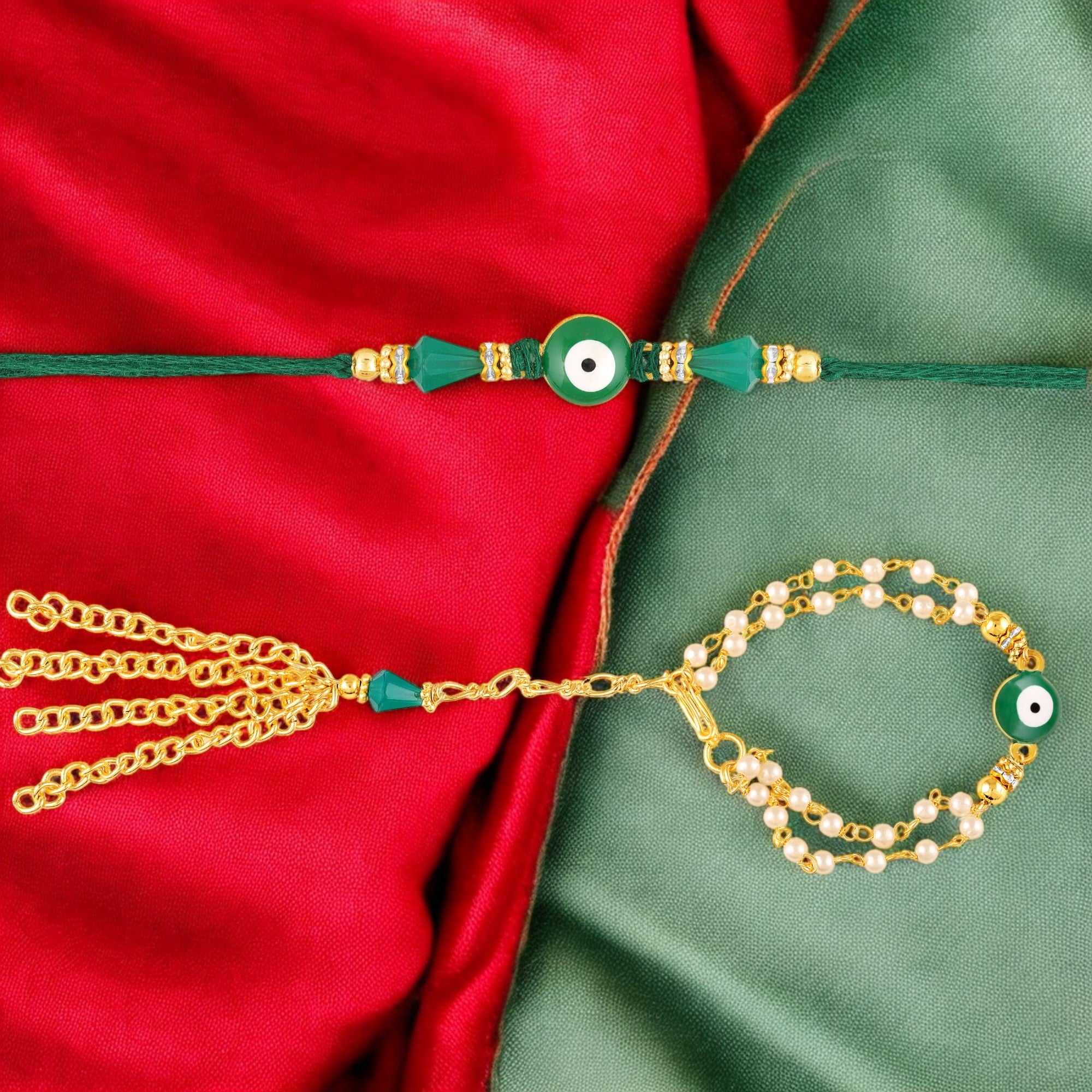 Elegant Evil Eye Couple Rakhi Set