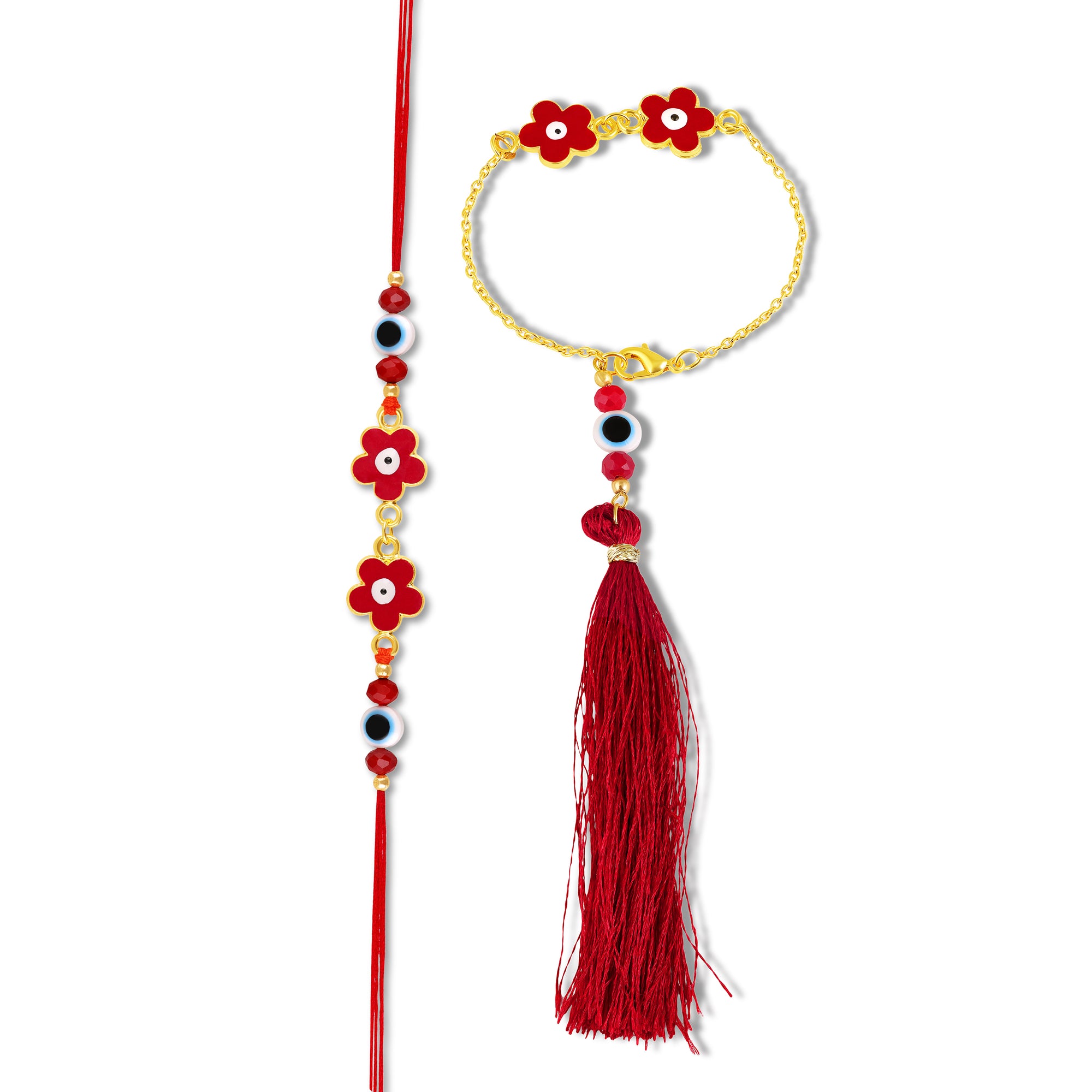 Evil Eye Bhaiya Bhabhi Couple Rakhi Set