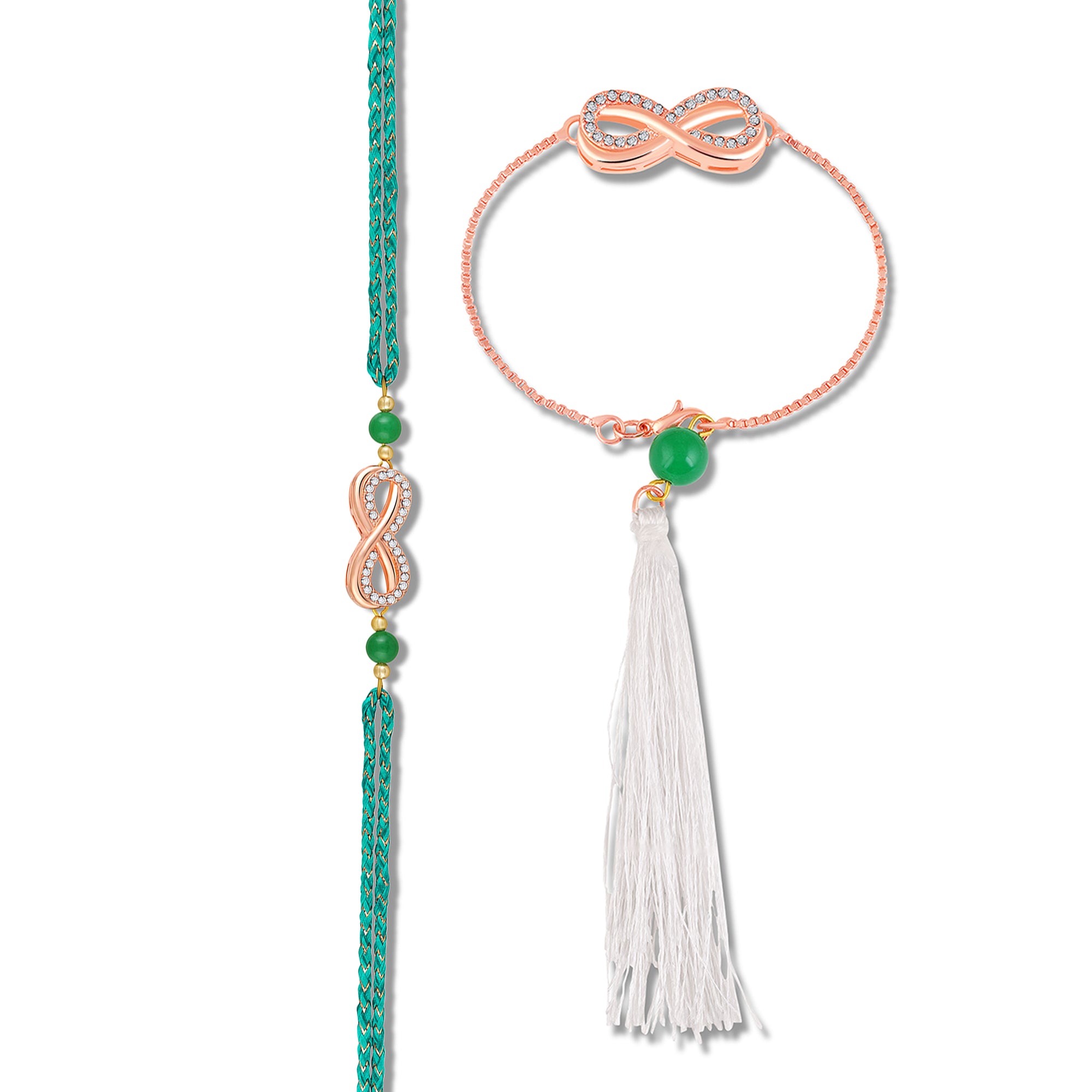 Evil Eye Bhaiya Bhabhi Couple Rakhi Set