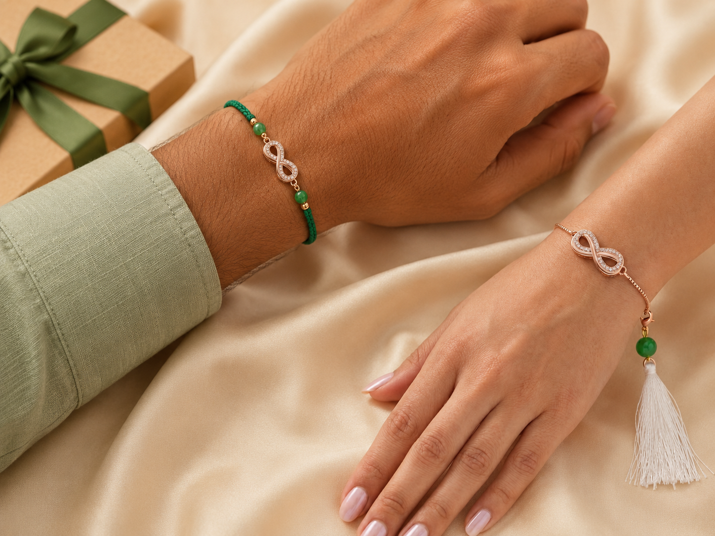 Evil Eye Bhaiya Bhabhi Couple Rakhi Set